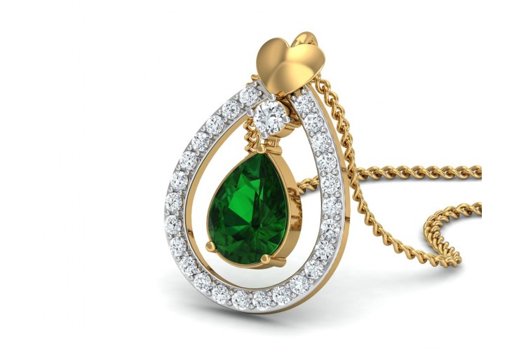 Ameena Emerald Diamond Pendant